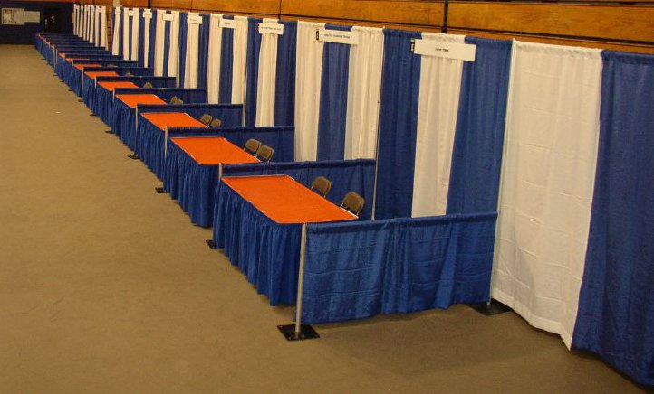 Pipe & Drape used for vendor booths at an Expo